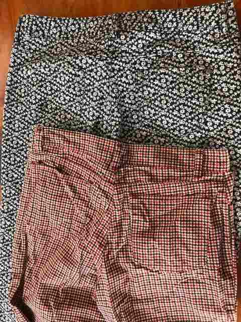 大きいサイズLーLL ズボン2枚 千鳥格子 花模様送料無料 < 女性ファッション  大きいサイズLーLL ズボン2枚 千鳥格子 花模様送料無料 < 女性ファッションの