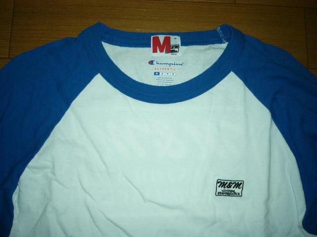 M&Mエムアンドエム7分丈ロンTシャツM白青チャンピオンChampion < 男性ファッション M&Mエムアンドエム7分丈ロンTシャツM白青チャンピオンChampion < 男性ファッションの