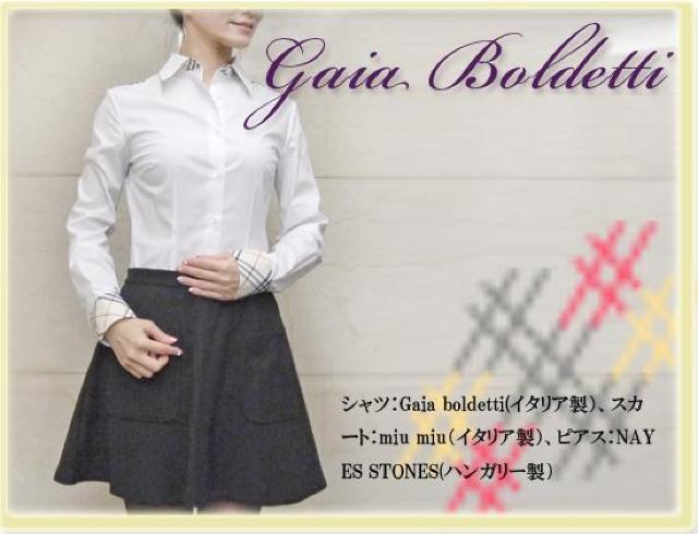 新品Gaia Boldettiイタリア製チェック柄シャツブラウス白#40#4 < 女性ファッション 新品Gaia Boldettiイタリア製チェック柄シャツブラウス白#40#4 < 女性ファッションの
