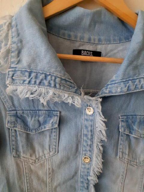 BACKS バックス◆フリンジ ウォッシュ加工 デニム ジャケット Gジャン◆フリーサイズ < ブランド  BACKS バックス◆フリンジ ウォッシュ加工 デニム ジャケット Gジャン◆フリーサイズ < ブランドの