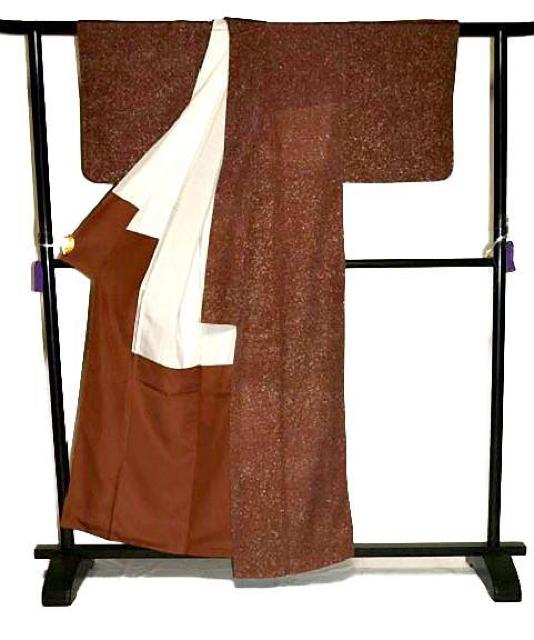 【最高級】美品 紬 たたき染め 小紋 身丈157.5cm 裄丈62.5cm T3377 < 女性ファッション  【最高級】美品 紬 たたき染め 小紋 身丈157.5cm 裄丈62.5cm T3377 < 女性ファッションの