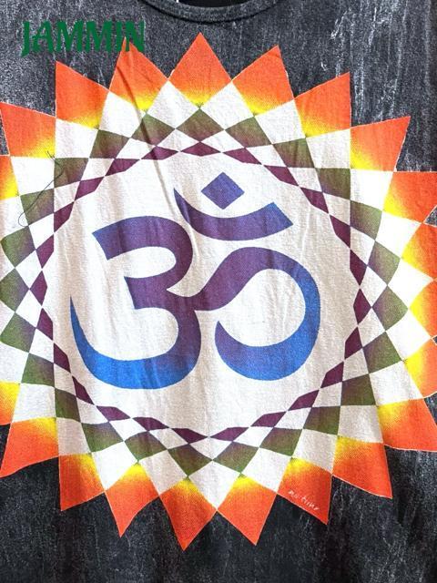 オームタンクトップ アジアン エスニック チュニック丈 ヒッピー サイケ ヨガ < 女性ファッション  オームタンクトップ アジアン エスニック チュニック丈 ヒッピー サイケ ヨガ < 女性ファッションの