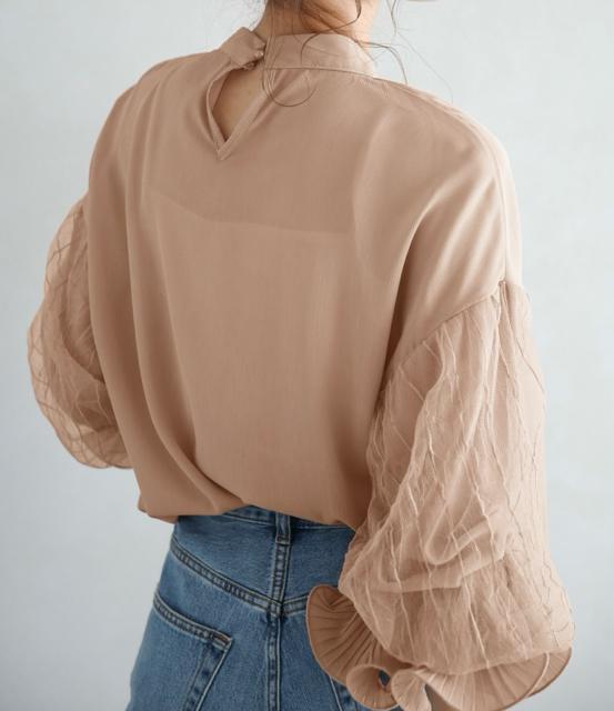 新品☆La-gemme(ラジエム)ボリュームレース袖スタンドカラートップス☆ < 女性ファッション 新品☆La-gemme(ラジエム)ボリュームレース袖スタンドカラートップス☆ < 女性ファッションの