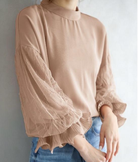 新品☆La-gemme(ラジエム)ボリュームレース袖スタンドカラートップス☆ < 女性ファッション 新品☆La-gemme(ラジエム)ボリュームレース袖スタンドカラートップス☆ < 女性ファッションの