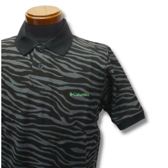 即買☆コロンビア ゼブラカモ 半袖ポロ ピケ織り BLK/Sサイズ ドライ 吸湿 迷彩 ポロシャツ ブラック 黒 < ブランド 即買☆コロンビア ゼブラカモ 半袖ポロ ピケ織り BLK/Sサイズ ドライ 吸湿 迷彩 ポロシャツ ブラック 黒 < ブランドの