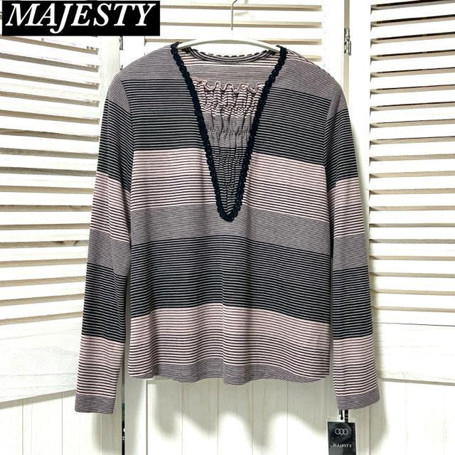 新品 タグ付 MAJESTY マジェスティ カットソー L < 女性ファッション  新品 タグ付 MAJESTY マジェスティ カットソー L  < 女性ファッションの