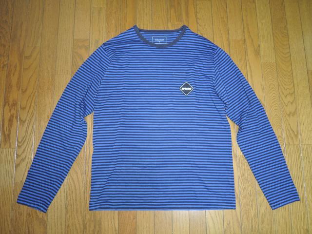 F.C.Real Bristol エフシーレアルブリストル ボーダーロンTシャツ M 青黒 ポケットTee カットソー FCRB < ブランド F.C.Real Bristol エフシーレアルブリストル ボーダーロンTシャツ M 青黒 ポケットTee カットソー FCRB < ブランドの