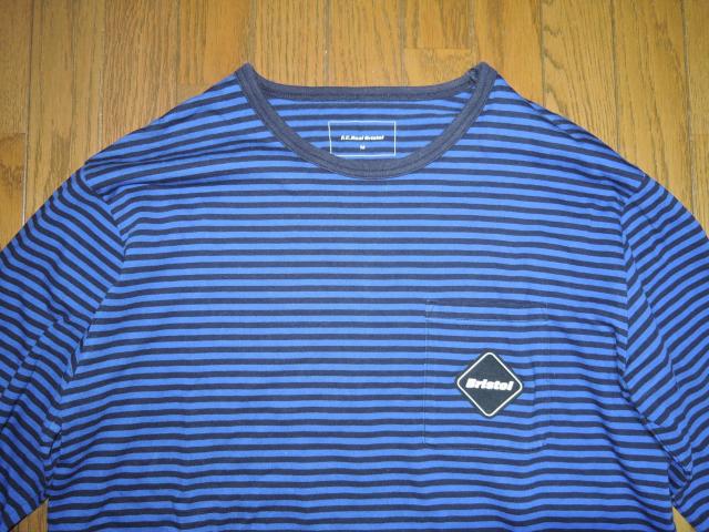 F.C.Real Bristol エフシーレアルブリストル ボーダーロンTシャツ M 青黒 ポケットTee カットソー FCRB < ブランド F.C.Real Bristol エフシーレアルブリストル ボーダーロンTシャツ M 青黒 ポケットTee カットソー FCRB < ブランドの