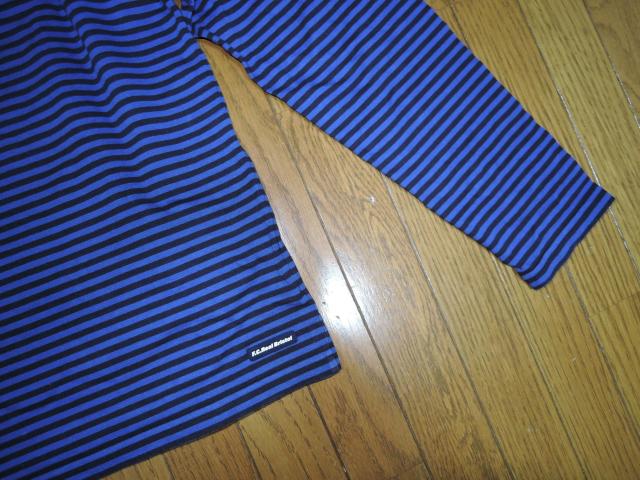 F.C.Real Bristol エフシーレアルブリストル ボーダーロンTシャツ M 青黒 ポケットTee カットソー FCRB < ブランド F.C.Real Bristol エフシーレアルブリストル ボーダーロンTシャツ M 青黒 ポケットTee カットソー FCRB < ブランドの