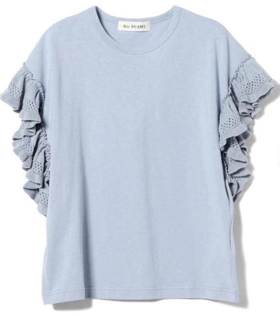 レディース ニット フリル スリーブ Tシャツ < 女性ファッション  レディース ニット フリル スリーブ Tシャツ  < 女性ファッションの