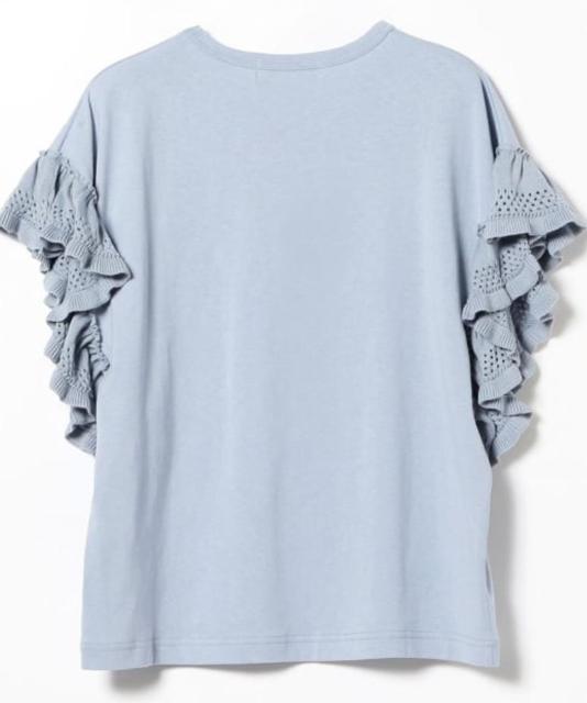 レディース ニット フリル スリーブ Tシャツ < 女性ファッション  レディース ニット フリル スリーブ Tシャツ < 女性ファッションの