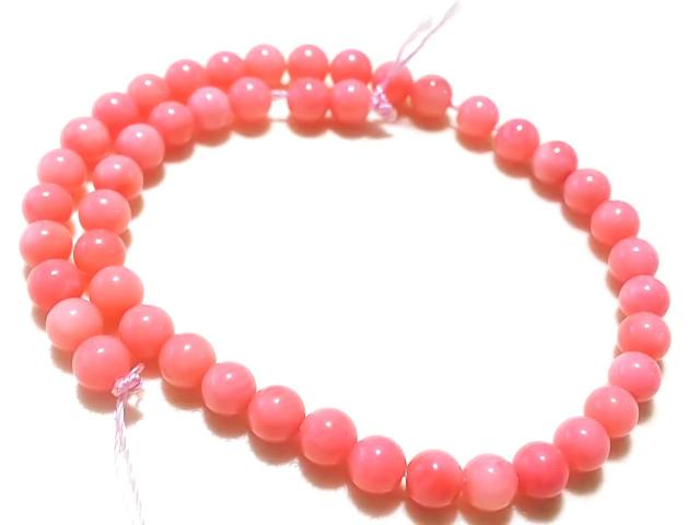 天然石★ピンク珊瑚 ラウンド4mm 半連 < 女性アクセサリー/時計  天然石★ピンク珊瑚 ラウンド4mm 半連 < 女性アクセサリー/時計の