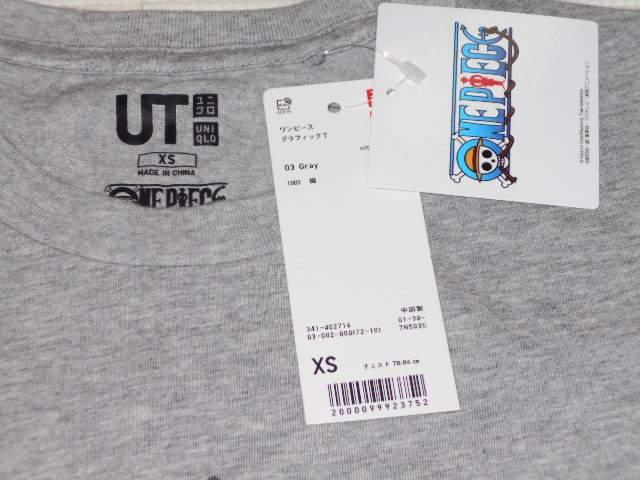 UNIQLO ONE PIECE サンジ 半袖Tシャツ グレー XSサイズ < ブランド  UNIQLO ONE PIECE サンジ 半袖Tシャツ グレー XSサイズ < ブランドの