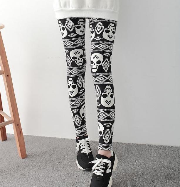送料無料 レディース スカル プリントレギンスパンツ ドクロ柄 レギパン < 女性ファッション  送料無料 レディース スカル プリントレギンスパンツ ドクロ柄 レギパン < 女性ファッションの