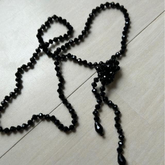 送料無料 黒ロングネックレス < 女性アクセサリー/時計  送料無料 黒ロングネックレス < 女性アクセサリー/時計の