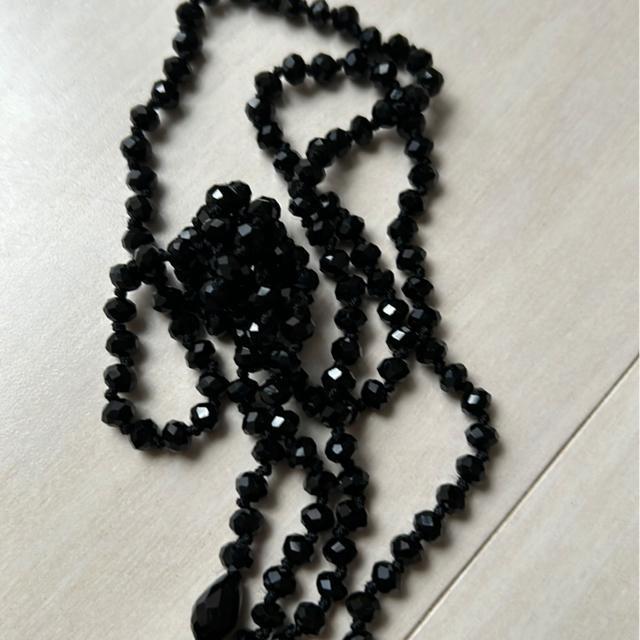 送料無料 黒ロングネックレス < 女性アクセサリー/時計  送料無料 黒ロングネックレス < 女性アクセサリー/時計の