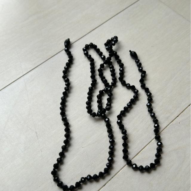 送料無料 黒ロングネックレス < 女性アクセサリー/時計  送料無料 黒ロングネックレス < 女性アクセサリー/時計の