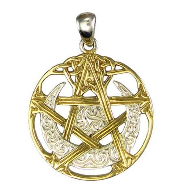 DD: Vermeil Cut Out Moon Pentacle Pend..   ANZT[/v 