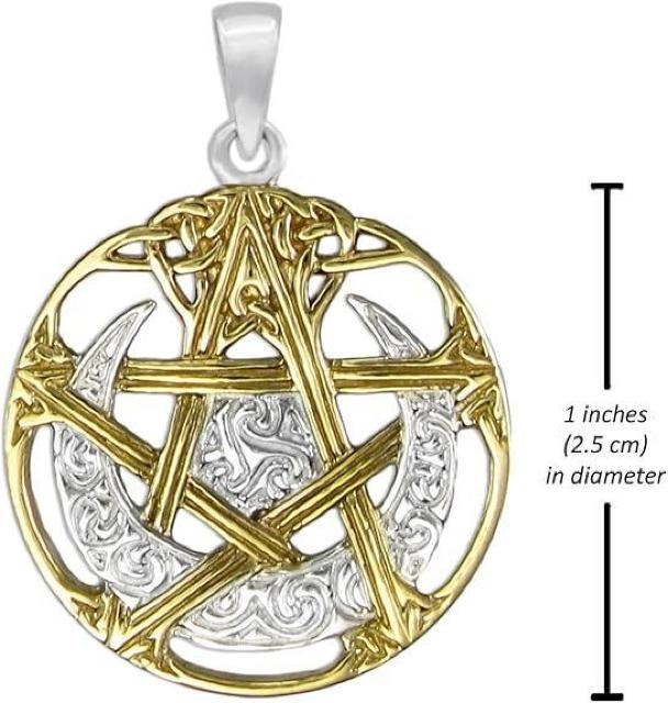 DD: Vermeil Cut Out Moon Pentacle Pend..  ANZT[/v 