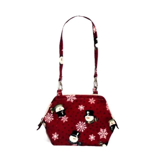 【ショルダー対応・ワイヤー入りミニバッグ】◆Merry Christmas◆Xmasクリスマス◆スノーマン・雪の結晶×赤地 < 女性ファッション 【ショルダー対応・ワイヤー入りミニバッグ】◆Merry Christmas◆Xmasクリスマス◆スノーマン・雪の結晶×赤地 < 女性ファッションの
