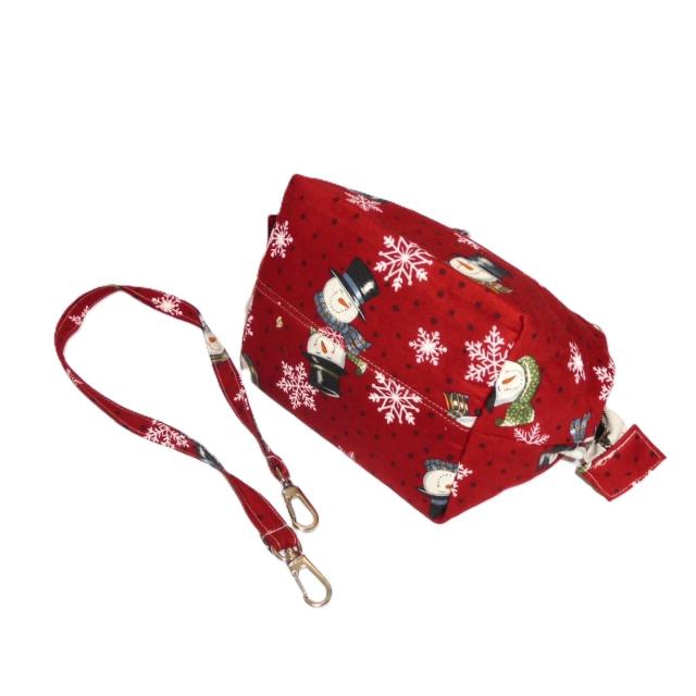 【ショルダー対応・ワイヤー入りミニバッグ】◆Merry Christmas◆Xmasクリスマス◆スノーマン・雪の結晶×赤地 < 女性ファッション 【ショルダー対応・ワイヤー入りミニバッグ】◆Merry Christmas◆Xmasクリスマス◆スノーマン・雪の結晶×赤地 < 女性ファッションの