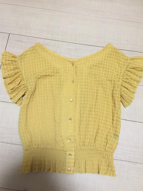 シフォンカットソー★前後2ウェイ★イエロー★M < 女性ファッション  シフォンカットソー★前後2ウェイ★イエロー★M < 女性ファッションの
