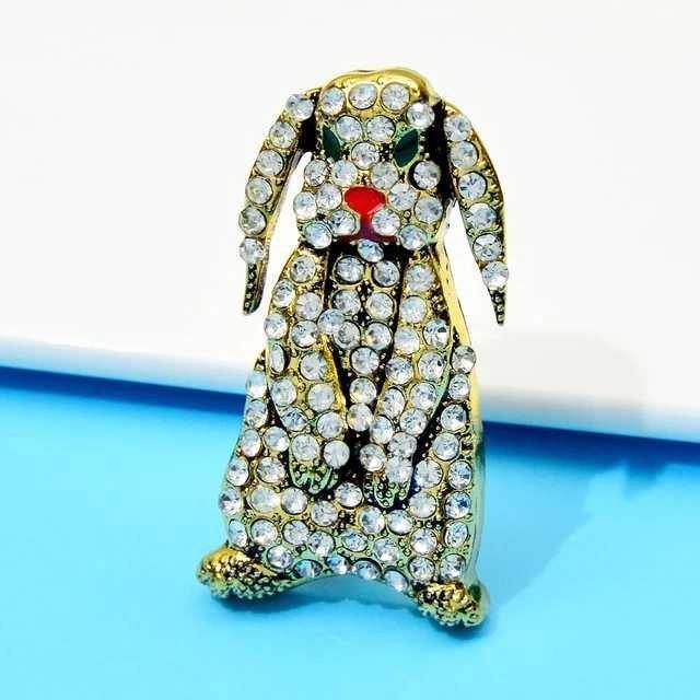 ロップイヤー ブローチ ゴールド ビジュー スワロ うさぎ ラビット たれみみ < ホビー  ロップイヤー ブローチ ゴールド ビジュー スワロ うさぎ ラビット たれみみ < ホビーの
