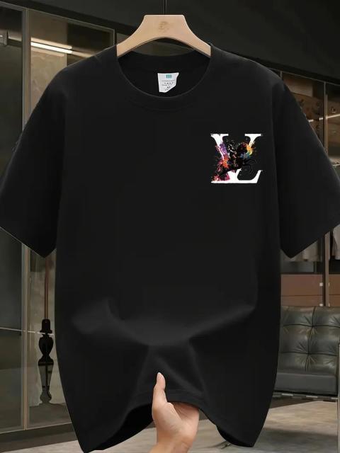超お買い得1490円★メンズ ヘビーウェイト  グラフィックTシャツ - 鮮やかなVロゴ&馬乗りプリント日本サイズXL黒 < 男性ファッション  超お買い得1490円★メンズ ヘビーウェイト  グラフィックTシャツ - 鮮やかなVロゴ&馬乗りプリント日本サイズXL黒 < 男性ファッションの