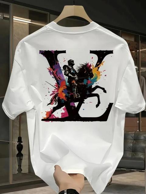 超お買い得1490円★メンズ ヘビーウェイト  グラフィックTシャツ - 鮮やかなVロゴ&馬乗りプリント日本サイズXL黒 < 男性ファッション  超お買い得1490円★メンズ ヘビーウェイト  グラフィックTシャツ - 鮮やかなVロゴ&馬乗りプリント日本サイズXL黒 < 男性ファッションの