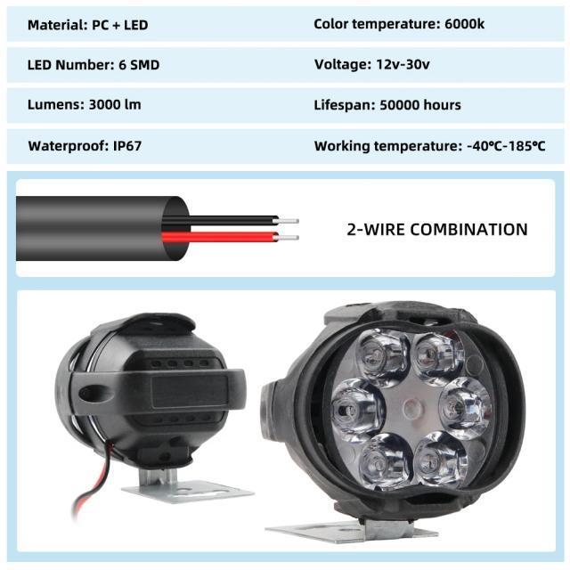 バイク用フォグライトB 明るいLEDプロジェクターフォグ ホワイト6000ケルビン防水 ハンドルスイッチ付 バイク用爆光左右セット < 自動車/バイク バイク用フォグライトB 明るいLEDプロジェクターフォグ ホワイト6000ケルビン防水 ハンドルスイッチ付 バイク用爆光左右セット < 自動車/バイク