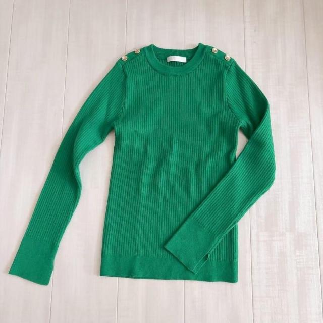 ◆AG by aquagirl/エージーバイアクアガール◆ショルダーボタンリブニット★グリーンS*高見えアイテム♪ < ブランド ◆AG by aquagirl/エージーバイアクアガール◆ショルダーボタンリブニット★グリーンS*高見えアイテム♪ < ブランドの