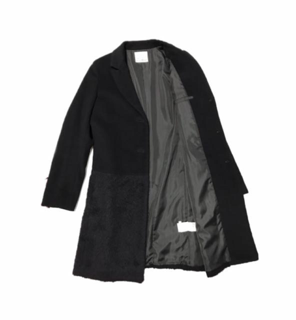 高級チェスターコート〓トロワズィエムチャコ〓切替デザイン黒(M)美品 < 女性ファッション 高級チェスターコート〓トロワズィエムチャコ〓切替デザイン黒(M)美品 < 女性ファッションの