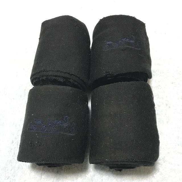 激レア 正規品 エルメス 馬用 肢巻 バンデージ ブラック 4枚セット リメイクにも < ブランド  激レア 正規品 エルメス 馬用 肢巻 バンデージ ブラック 4枚セット リメイクにも  < ブランドの