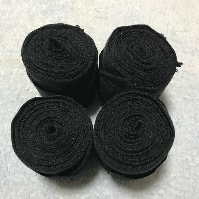 激レア 正規品 エルメス 馬用 肢巻 バンデージ ブラック 4枚セット リメイクにも < ブランド  激レア 正規品 エルメス 馬用 肢巻 バンデージ ブラック 4枚セット リメイクにも < ブランドの