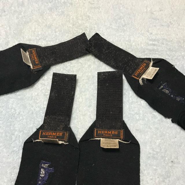激レア 正規品 エルメス 馬用 肢巻 バンデージ ブラック 4枚セット リメイクにも < ブランド  激レア 正規品 エルメス 馬用 肢巻 バンデージ ブラック 4枚セット リメイクにも < ブランドの
