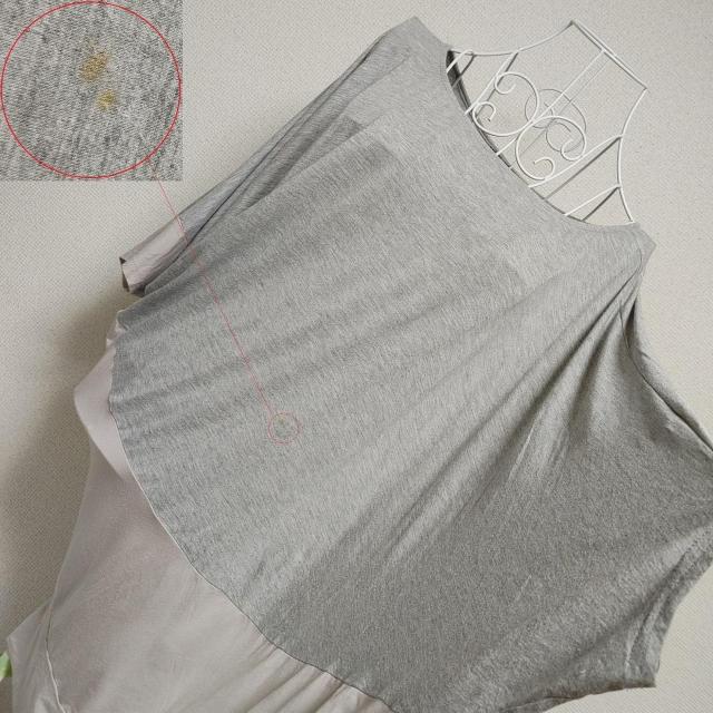 YECCA VECCA★グレー アシンメトリー 変形 プルオーバー チュニック 袖 切替 ワンピース ひざ丈 アシメ バイカラー < 女性ファッション YECCA VECCA★グレー アシンメトリー 変形 プルオーバー チュニック 袖 切替 ワンピース ひざ丈 アシメ バイカラー < 女性ファッションの