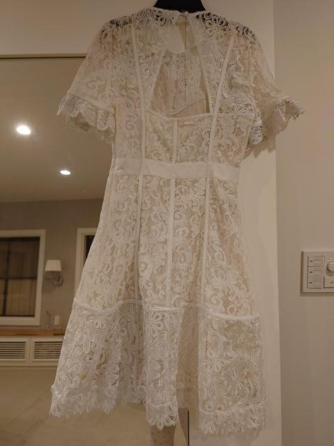 白半袖ミニワンピース カットレース Мサイズ < 女性ファッション  白半袖ミニワンピース カットレース Мサイズ  < 女性ファッションの