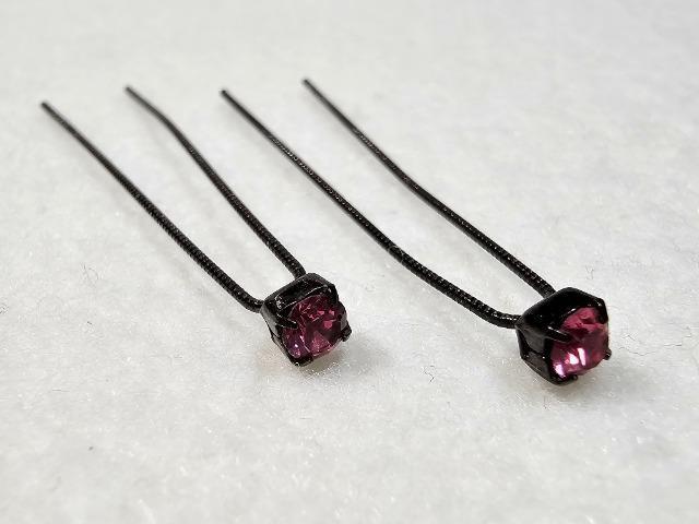 送料無料/お団子ヘアなどに!キラキラピンクキュービックジルコニア付きUピン2個セット < 女性アクセサリー/時計 送料無料/お団子ヘアなどに!キラキラピンクキュービックジルコニア付きUピン2個セット < 女性アクセサリー/時計の