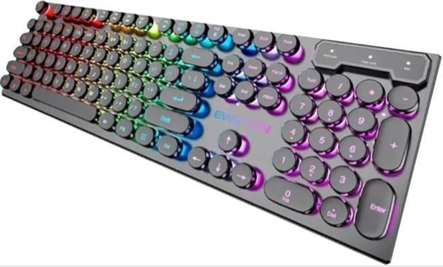 ゲーミングキーボード - メカニカル 104キー キーボード ゲーミング カラフルなバックライト メタルパネル 携帯電話配置 < PC本体/周辺機器  ゲーミングキーボード - メカニカル 104キー キーボード ゲーミング カラフルなバックライト メタルパネル 携帯電話配置  < PC本体/周辺機器の