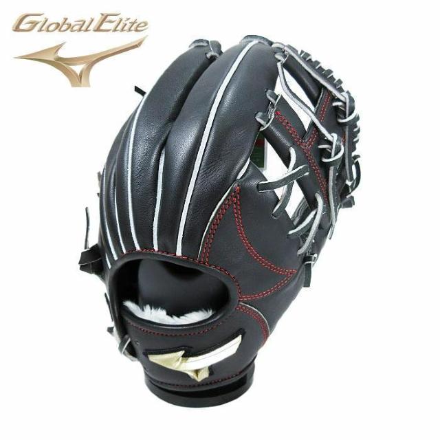 ☆ミズノ 軟式用 一般 グローブ 内野手用 グローバルエリート H Selection02+ 右投げ ブラック グラブ袋付き☆新品 < レジャー/スポーツ  ☆ミズノ 軟式用 一般 グローブ 内野手用 グローバルエリート H Selection02+ 右投げ ブラック グラブ袋付き☆新品  < レジャー/スポーツの