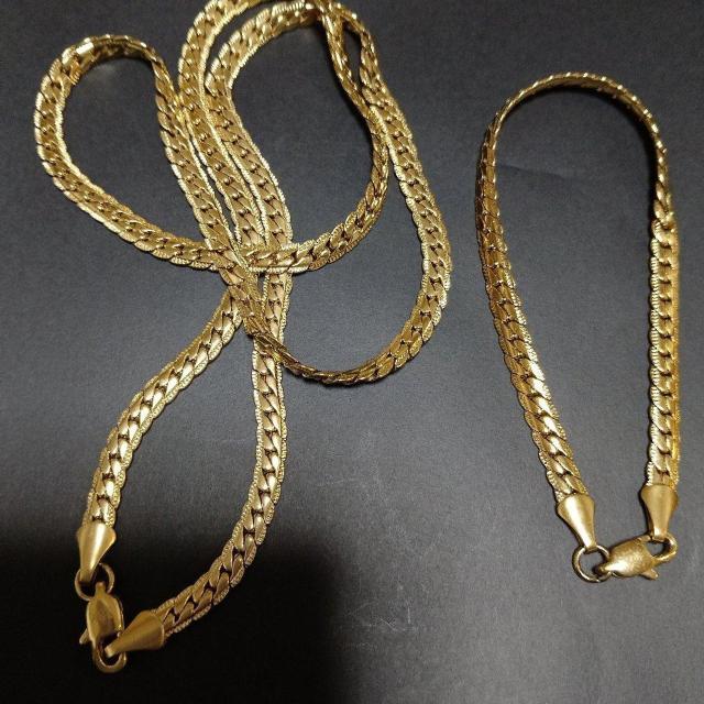 K18ネックレス、ブレスレットセット < 男性アクセサリー/時計 K18ネックレス、ブレスレットセット < 男性アクセサリー/時計の