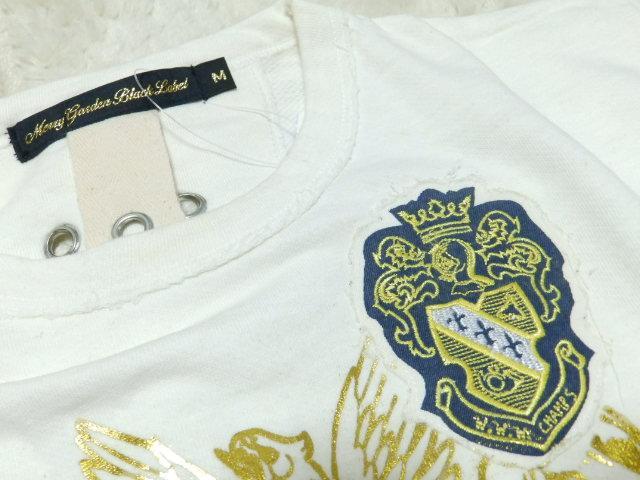 オラオラ.お兄♪厚手 ゴールド箔エンブレムワッペン アイレット トレーナーロンT L < 男性ファッション オラオラ.お兄♪厚手 ゴールド箔エンブレムワッペン アイレット トレーナーロンT L < 男性ファッションの