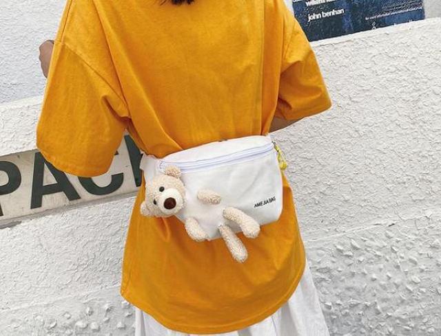 新品■クマさん ボディバッグ ウエストポーチ ショルダーバッグ◆ホワイト < 女性ファッション  新品■クマさん ボディバッグ ウエストポーチ ショルダーバッグ◆ホワイト < 女性ファッションの