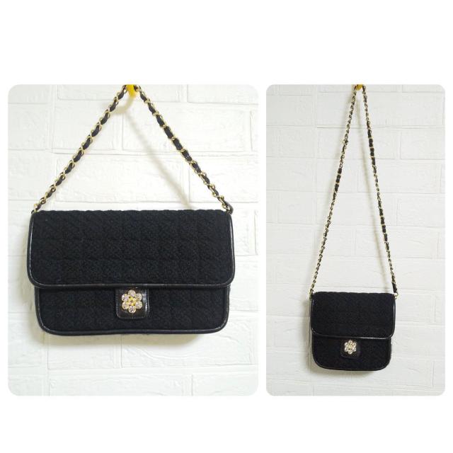 レア★Samantha Thavasa★黒 ツイードチェーンバック2点★正規品 < ブランド  レア★Samantha Thavasa★黒 ツイードチェーンバック2点★正規品 < ブランドの