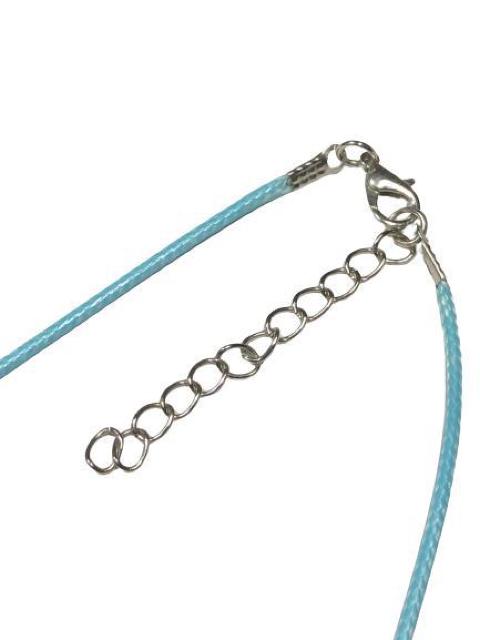 ネックレスのみ 水色 2mm幅 長さ45cm 高強度 編み込みナイロン素材 レザー風 アクセサリー ペンダント メンズ < 男性アクセサリー/時計  ネックレスのみ 水色 2mm幅 長さ45cm 高強度 編み込みナイロン素材 レザー風 アクセサリー ペンダント メンズ < 男性アクセサリー/時計の