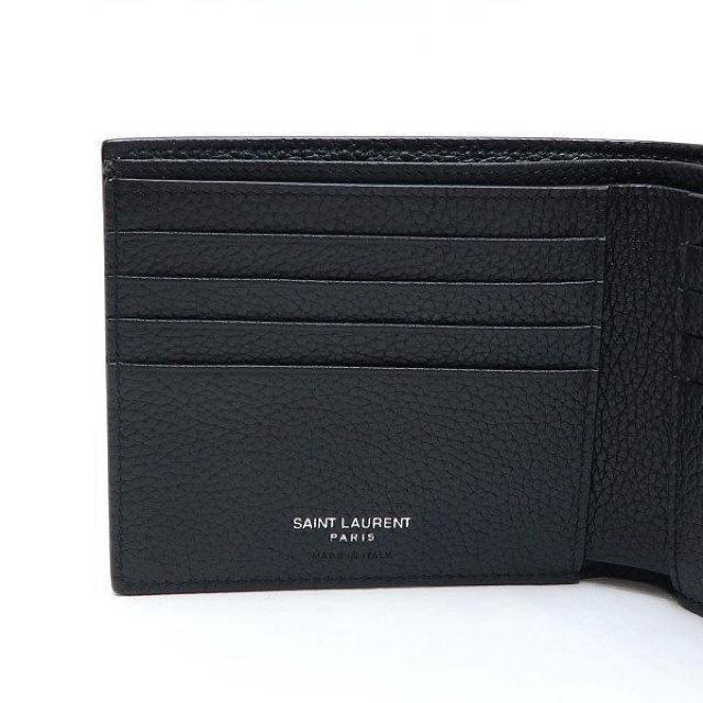 ◆ 本物 新品同様 ◆ サンローラン YSL 2つ折り財布 小銭入れなし レザー 黒 ブラック 保存袋 箱 人気 607727 < ブランド  ◆ 本物 新品同様 ◆ サンローラン YSL 2つ折り財布 小銭入れなし レザー 黒 ブラック 保存袋 箱 人気 607727 < ブランドの