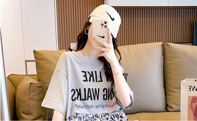 フレア ロング丈tシャツ ワンピース 英字柄 グレー 大きいサイズ < 女性ファッション  フレア ロング丈tシャツ ワンピース 英字柄 グレー 大きいサイズ < 女性ファッションの