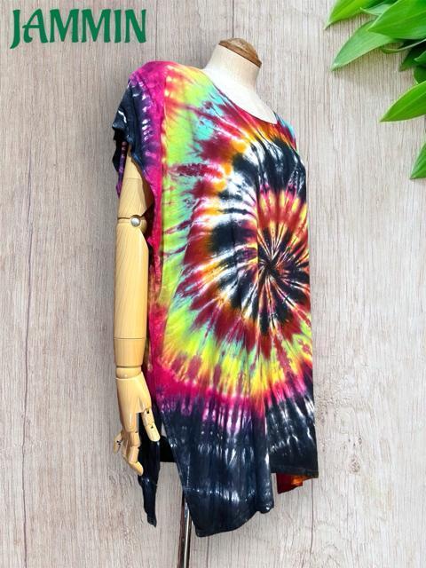 ぐるぐるタイダイチュニック アジアン エスニック ヒッピー サイケ フェス 個性派 < 女性ファッション ぐるぐるタイダイチュニック アジアン エスニック ヒッピー サイケ フェス 個性派 < 女性ファッションの
