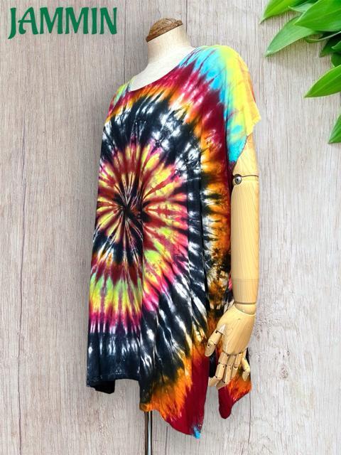 ぐるぐるタイダイチュニック アジアン エスニック ヒッピー サイケ フェス 個性派 < 女性ファッション ぐるぐるタイダイチュニック アジアン エスニック ヒッピー サイケ フェス 個性派 < 女性ファッションの