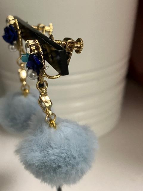 ハンドメイド ファーボール イヤリング < 女性ファッション ハンドメイド ファーボール イヤリング < 女性ファッションの